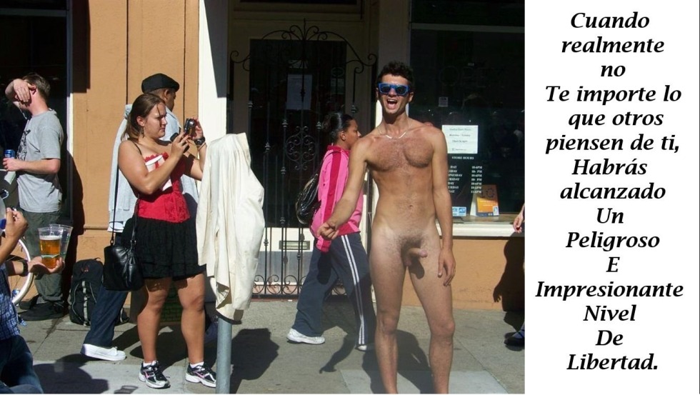 Men naked in public