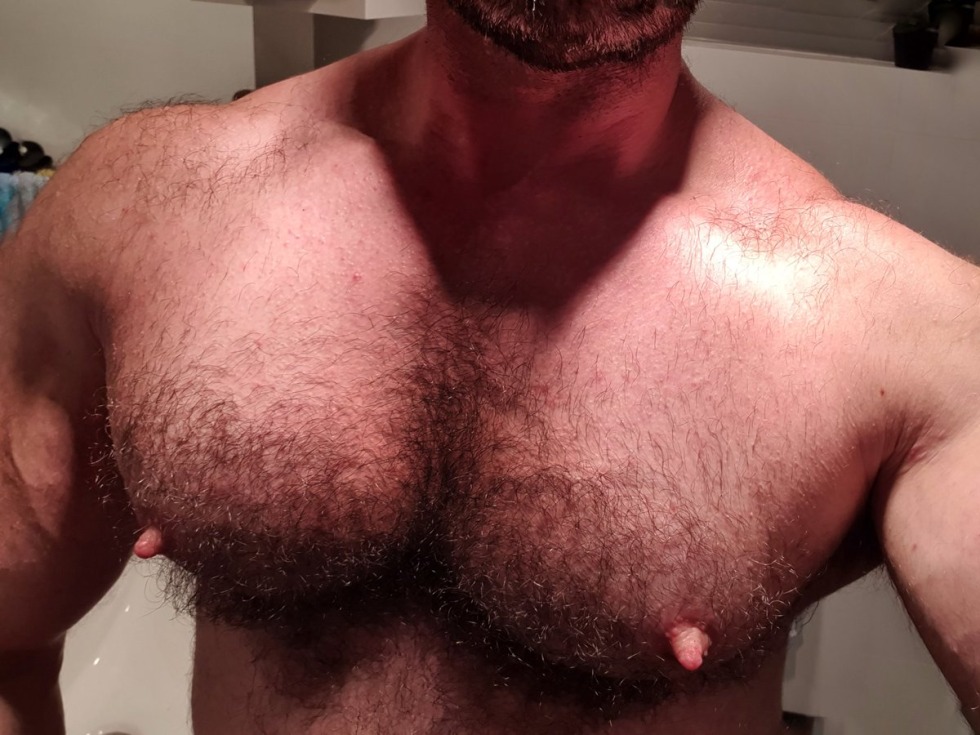 Huge men's nipples
