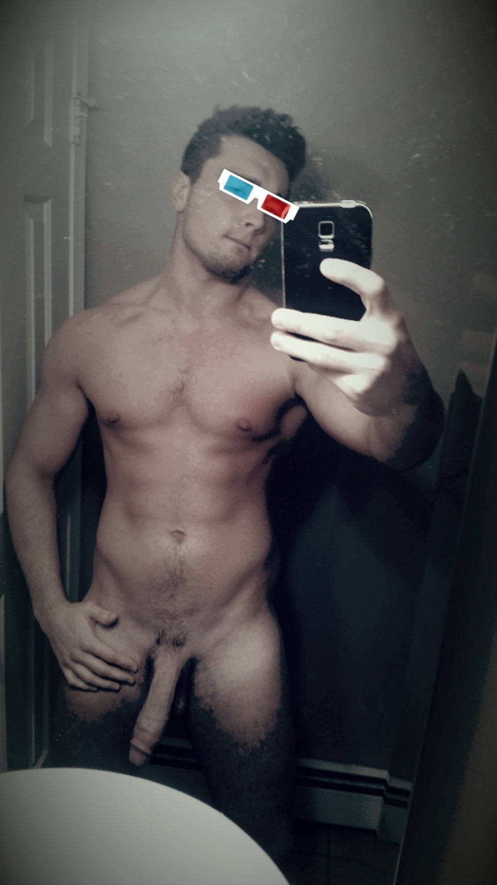 Naked guys take pictures in the mirror