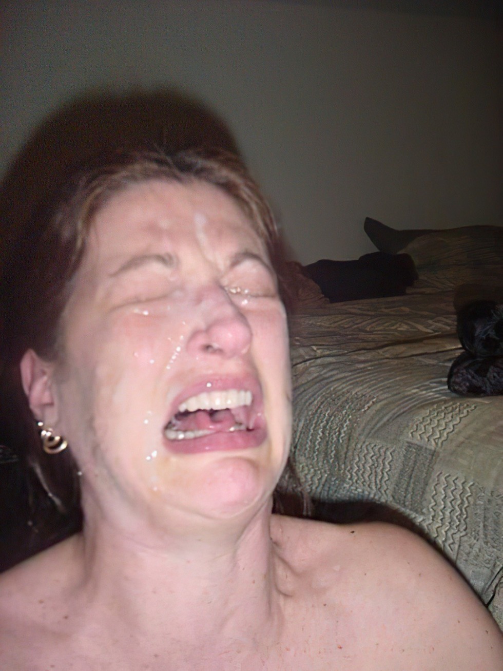 The face of a woman with orgasm