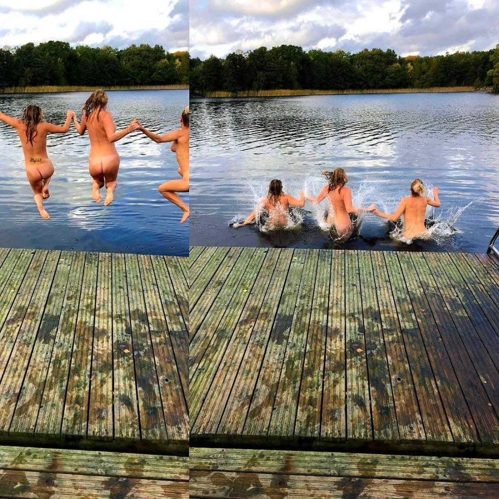 Fans of bathing naked