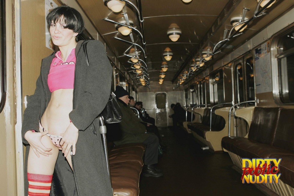 Without underwear in the subway