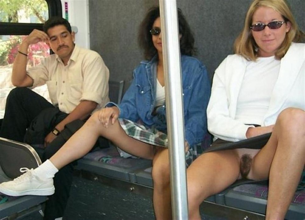 Without panties in public transport