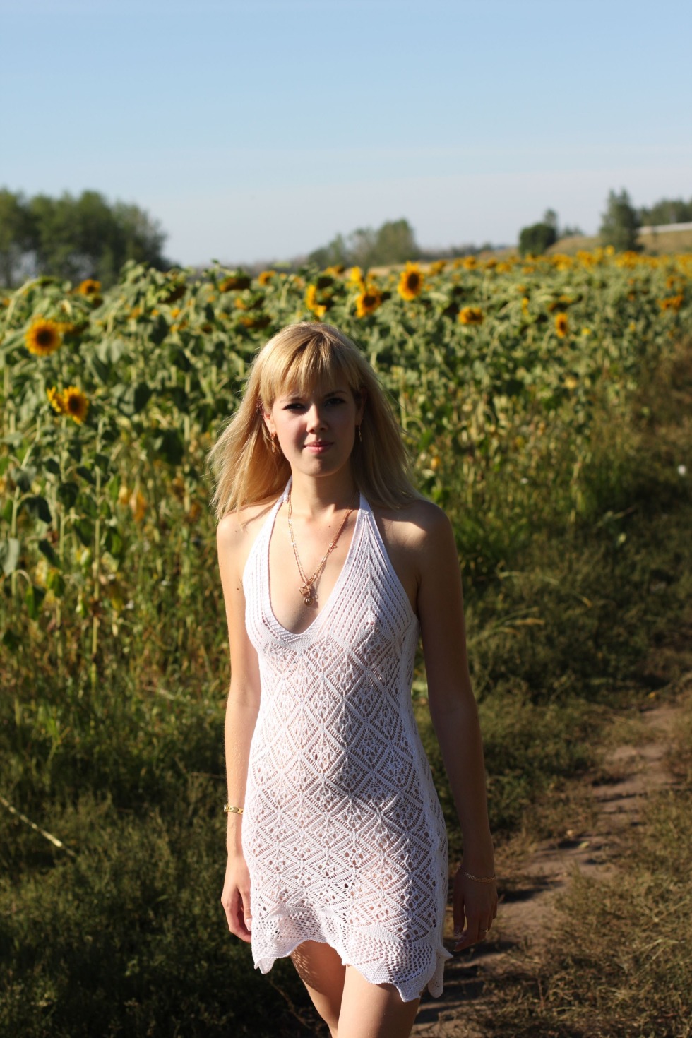 Girls in transparent sundresses