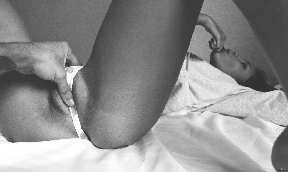 Male hand in women's panties