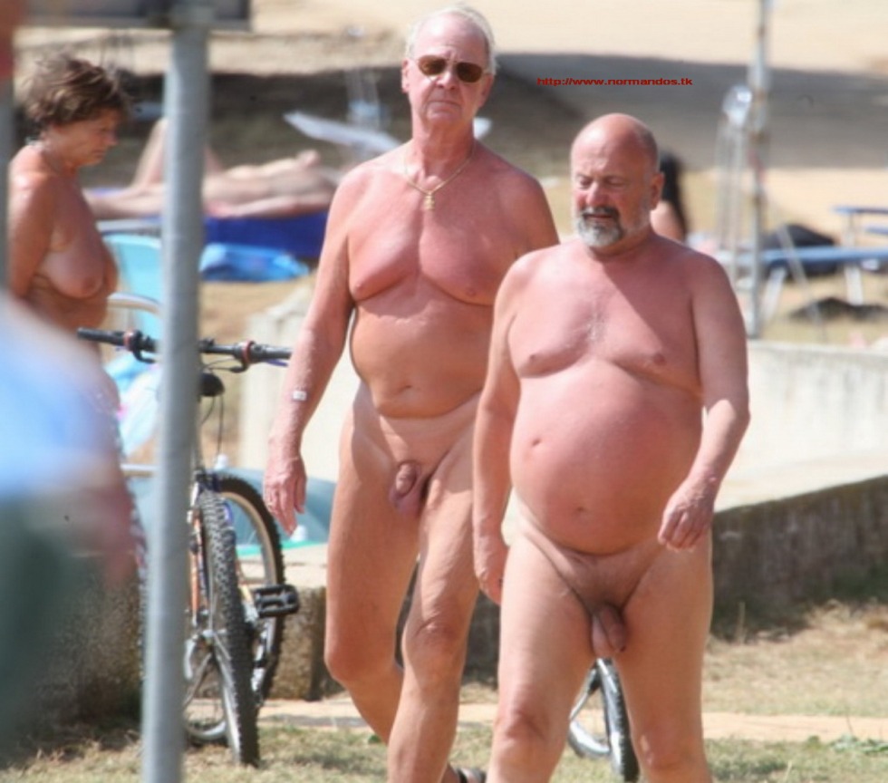 Naked fat guys on the beach