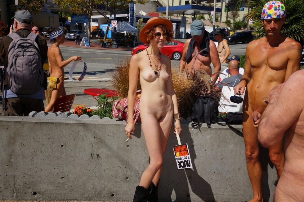 Parade of naked men and women