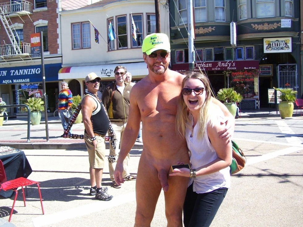 Naked men on the streets of cities