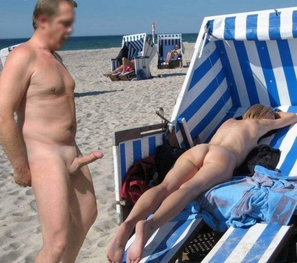 Sudden erection on the beach