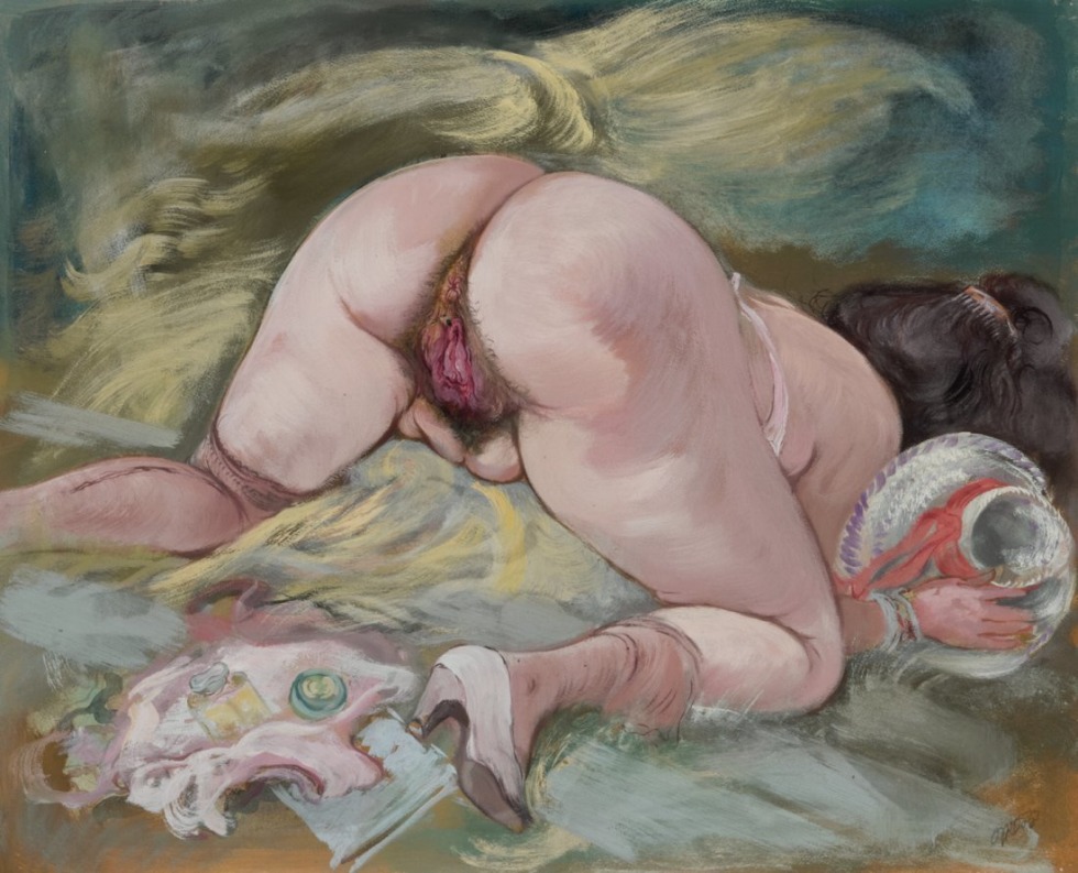 Women's vagina in painting