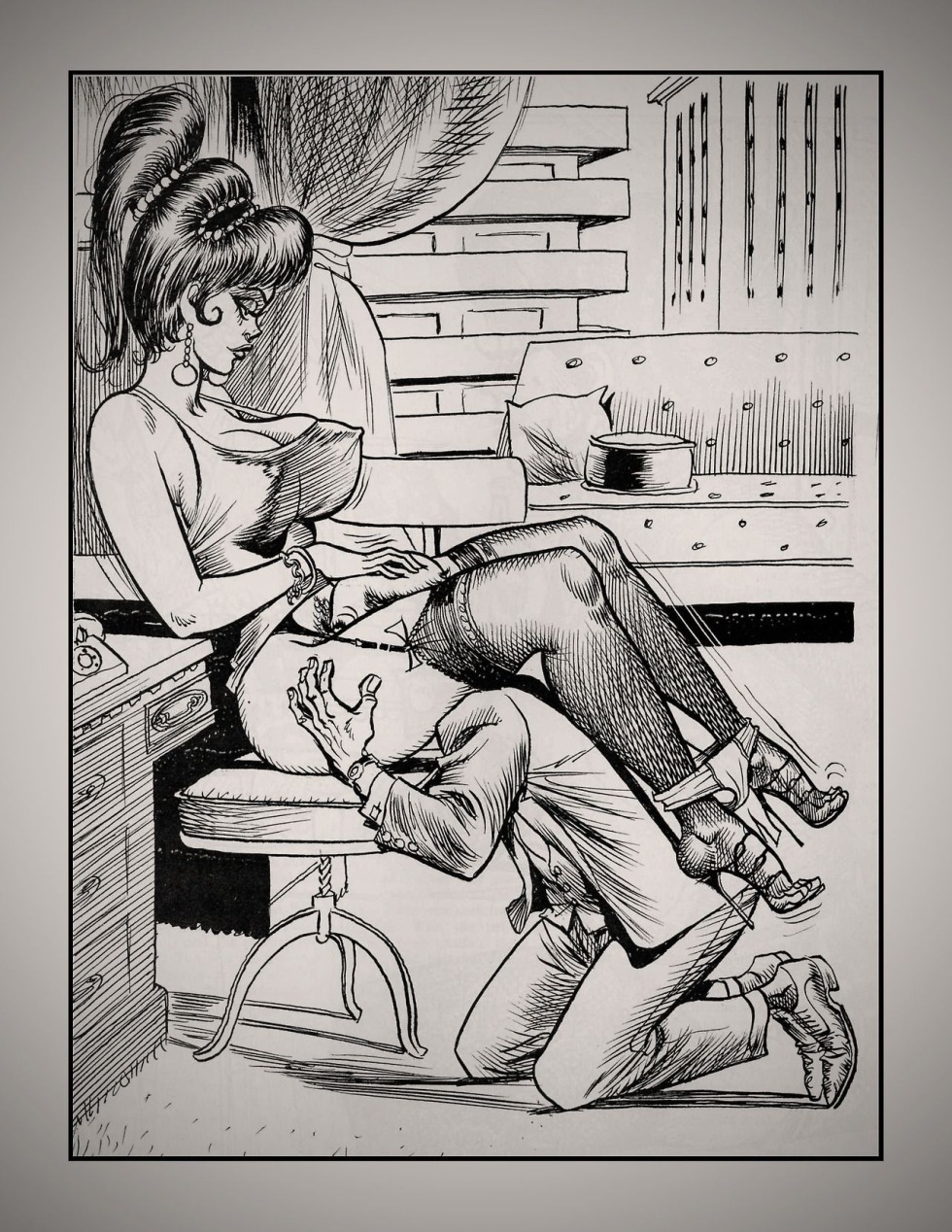 Cunnilingus caricature