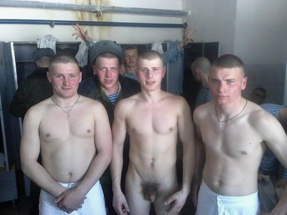 Naked Russian soldiers in the army