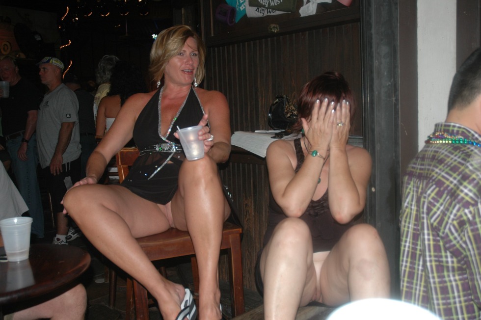 Women without panties at a party