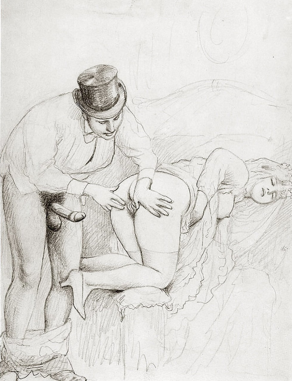 Pornography retro drawings