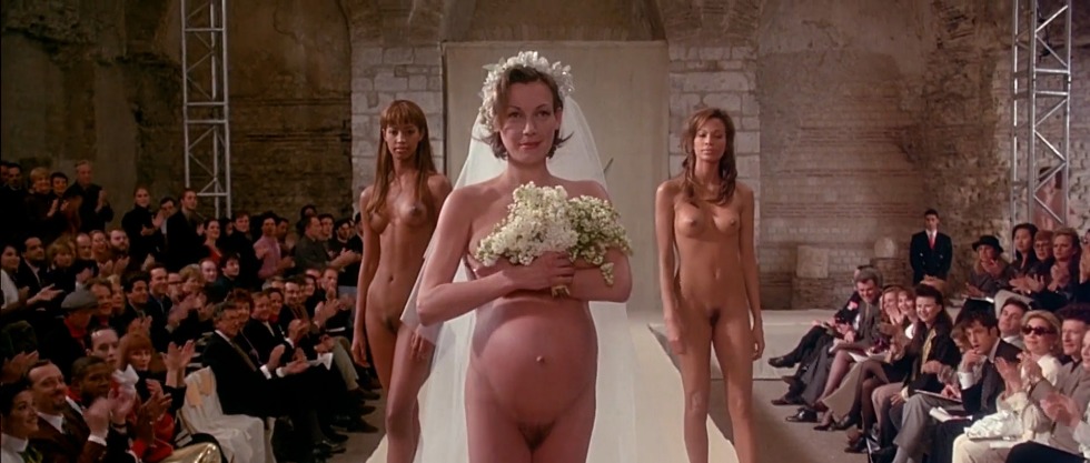 Fashion show of naked women