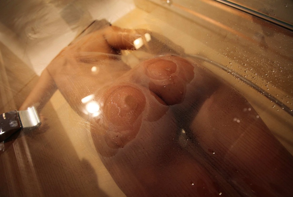 Girl in shower cabin nude