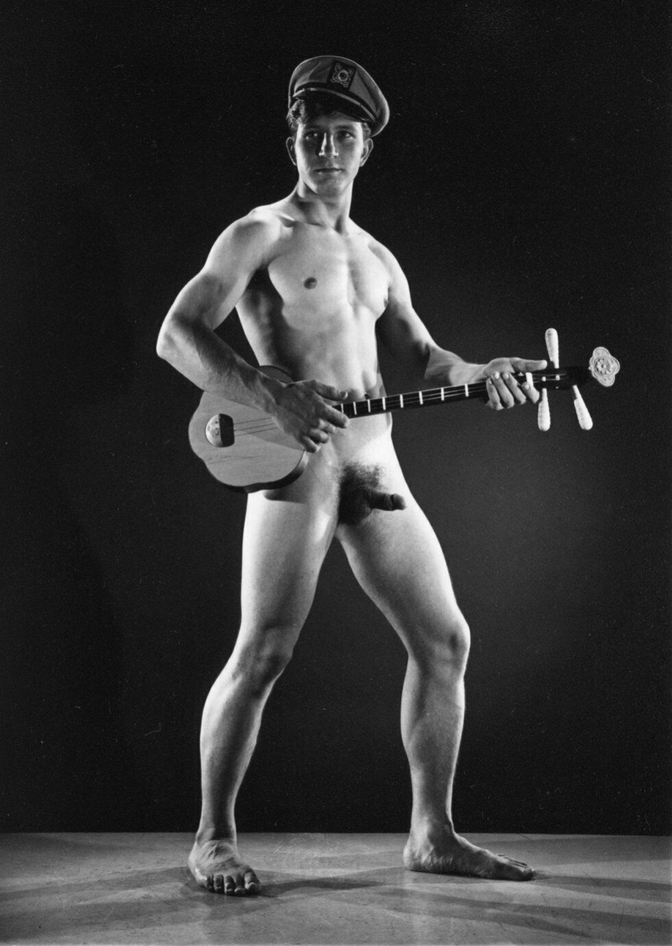 Naked musicians of a man