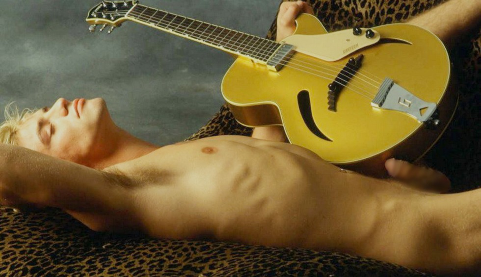 Naked musicians of a man