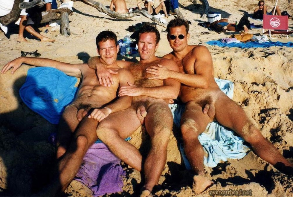 Naked guys on the beach retro