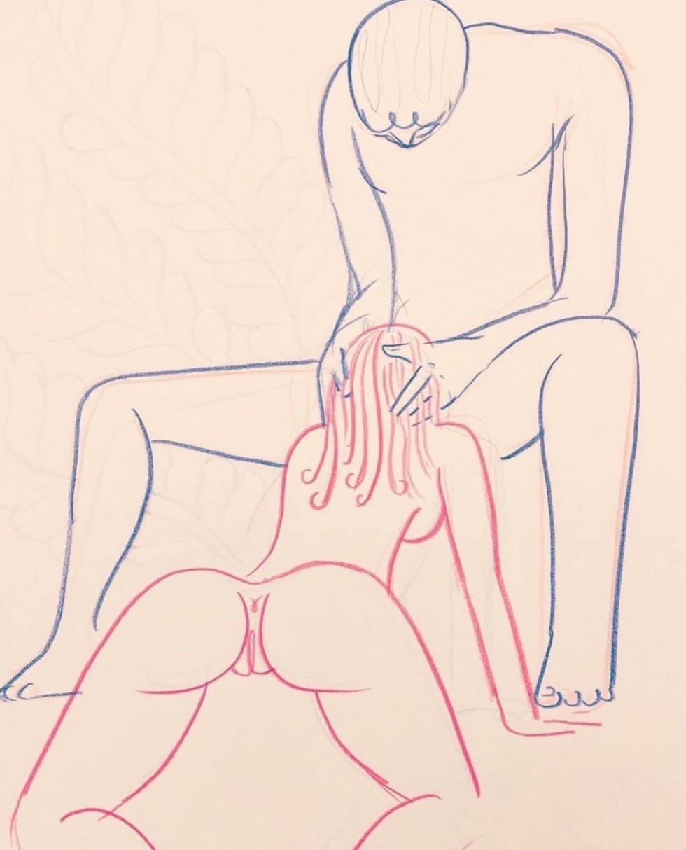 Pornographic pose for drawing