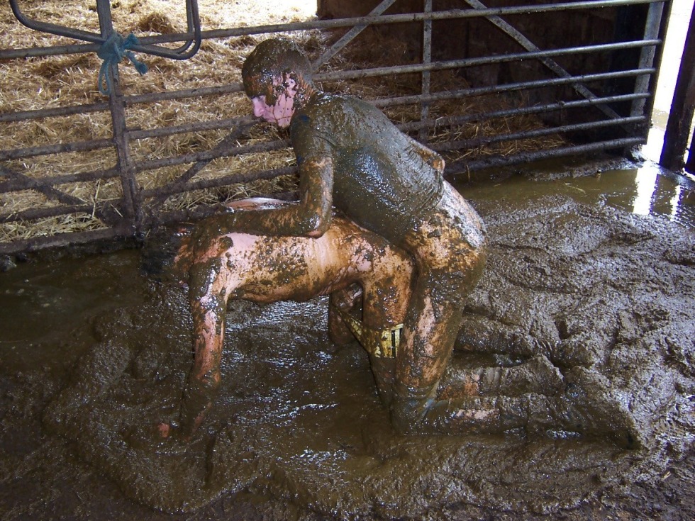 Naked bathes in manure