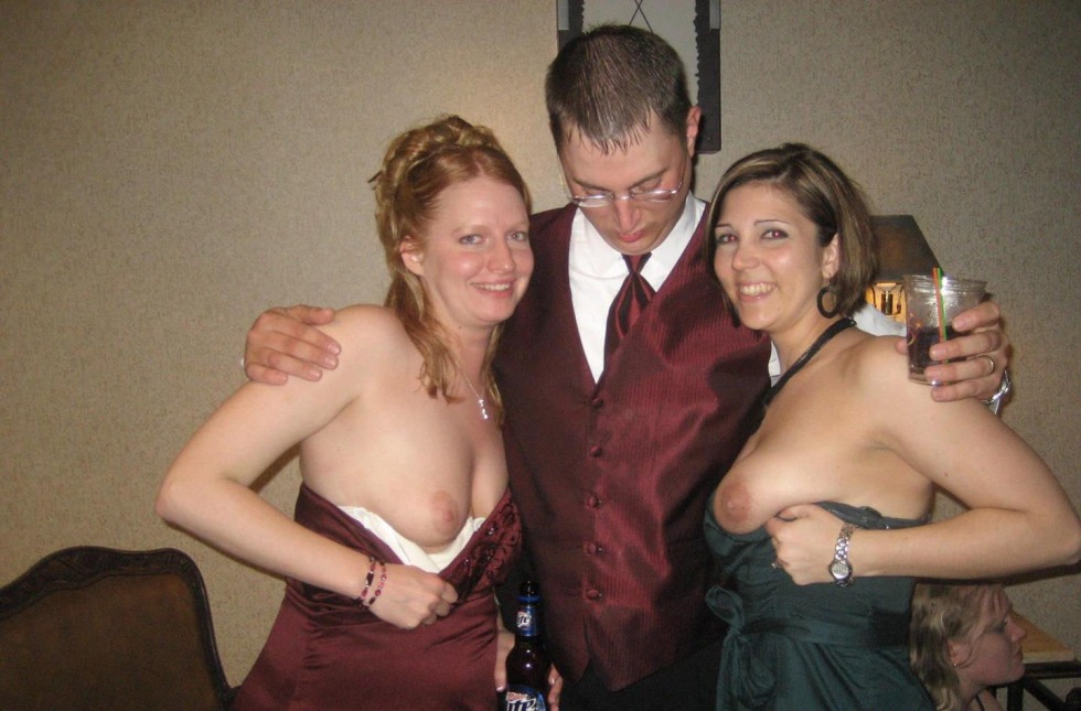 Naked boobs on a corporate party