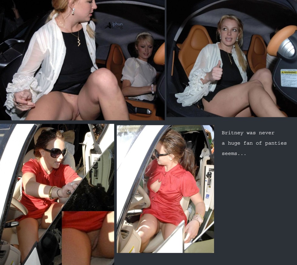 Britney Spears without panties from the car