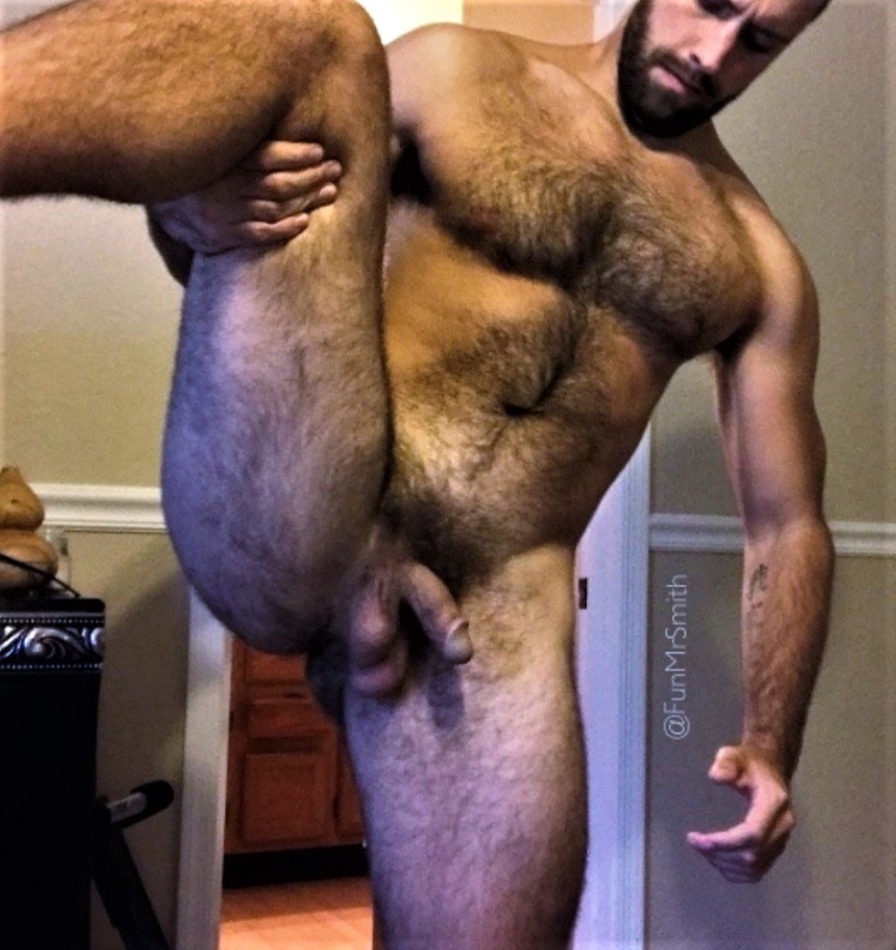 Healthy hairy men naked