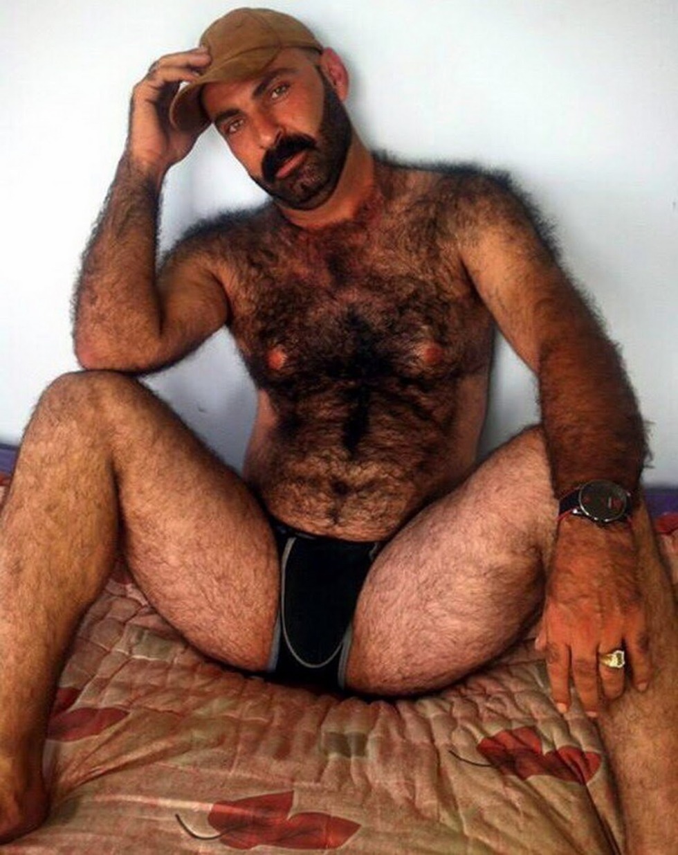 The most hairy man is naked