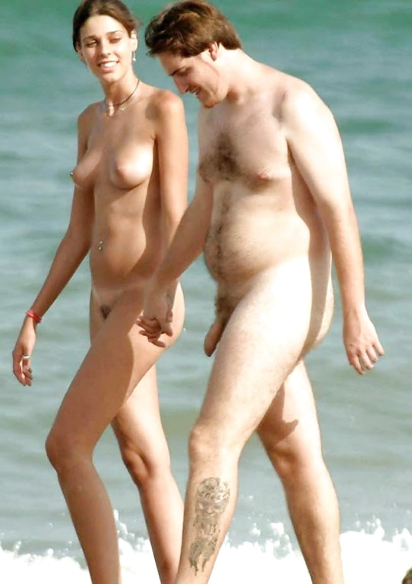 Naked couples on the beach