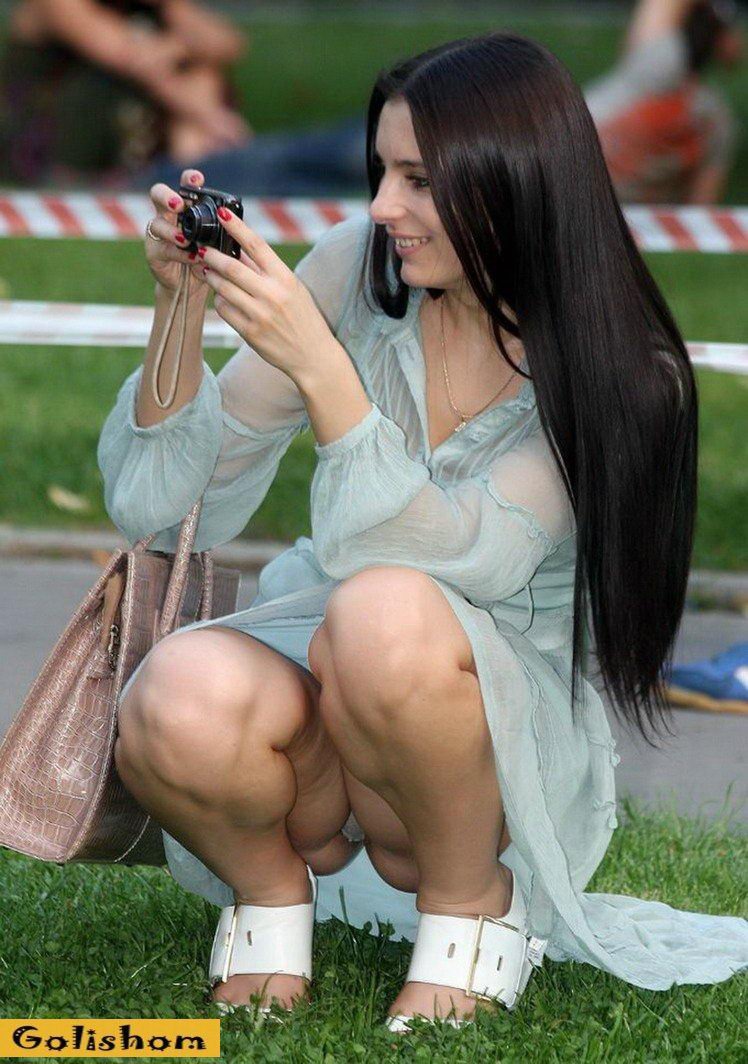 Squat girls in panties