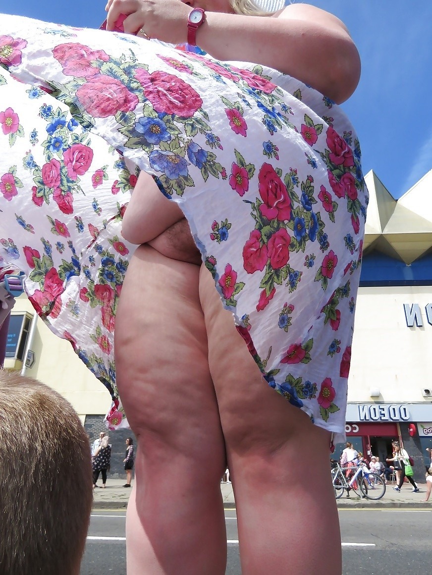 Thick grandmother under skirts