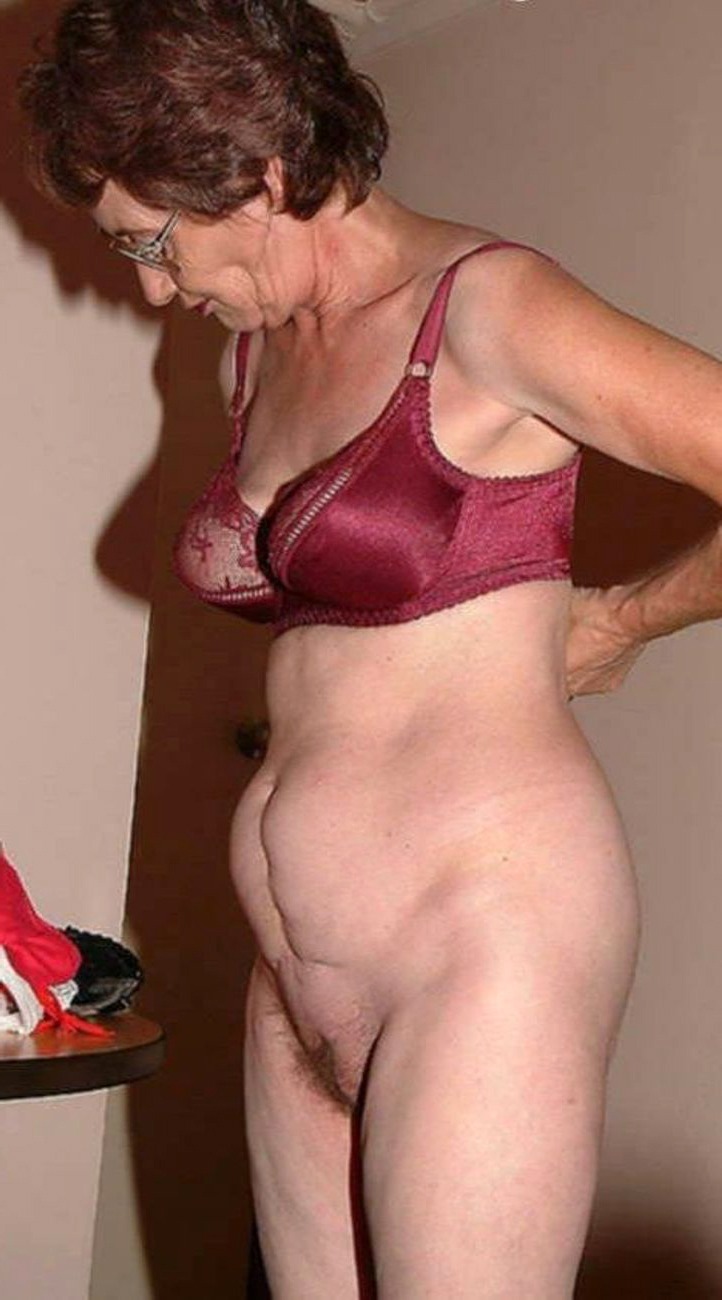 Old women with sagging belly