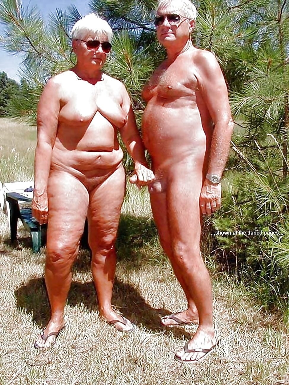 Naked elderly men on the beach