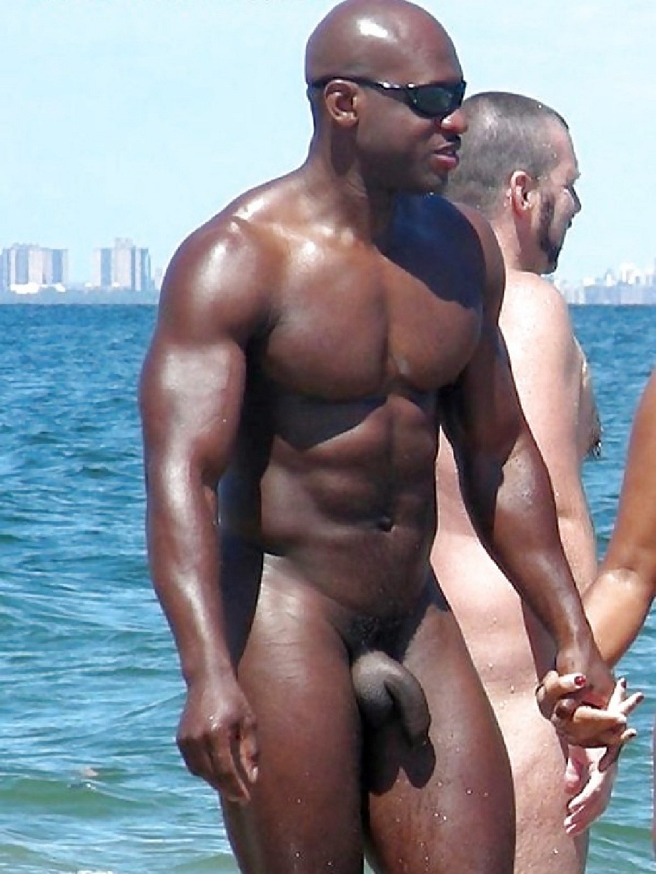 Naked guys Negroes on the beach