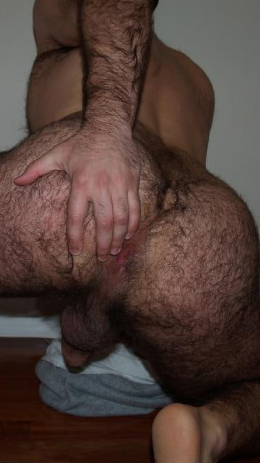 Naked hairy male ass