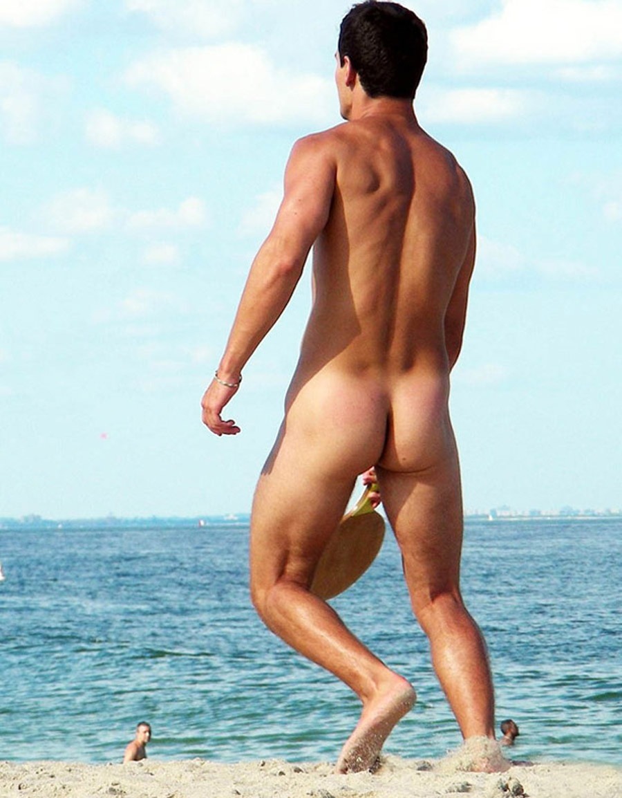 Naked beach Male football ASS