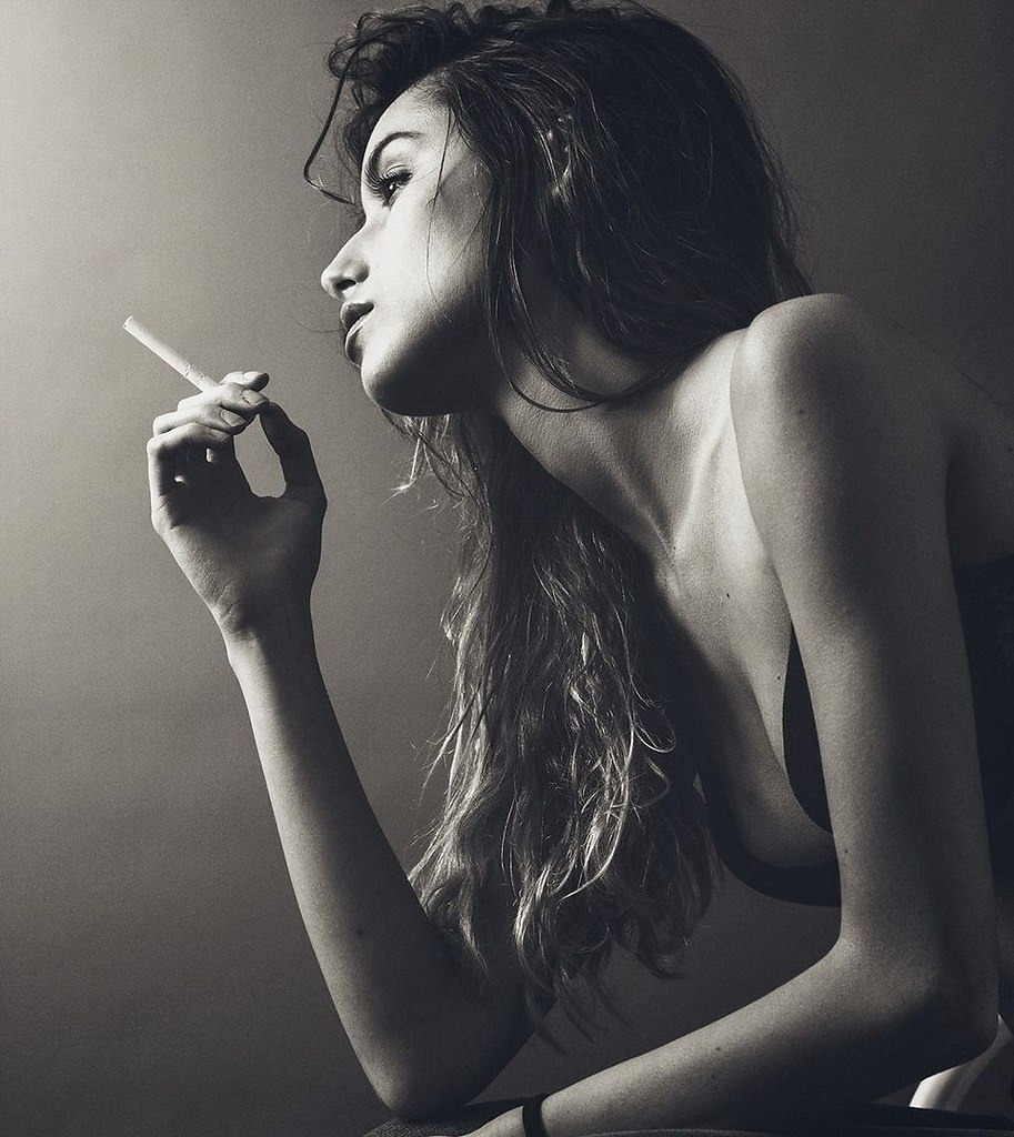 Naga girl with a cigarette