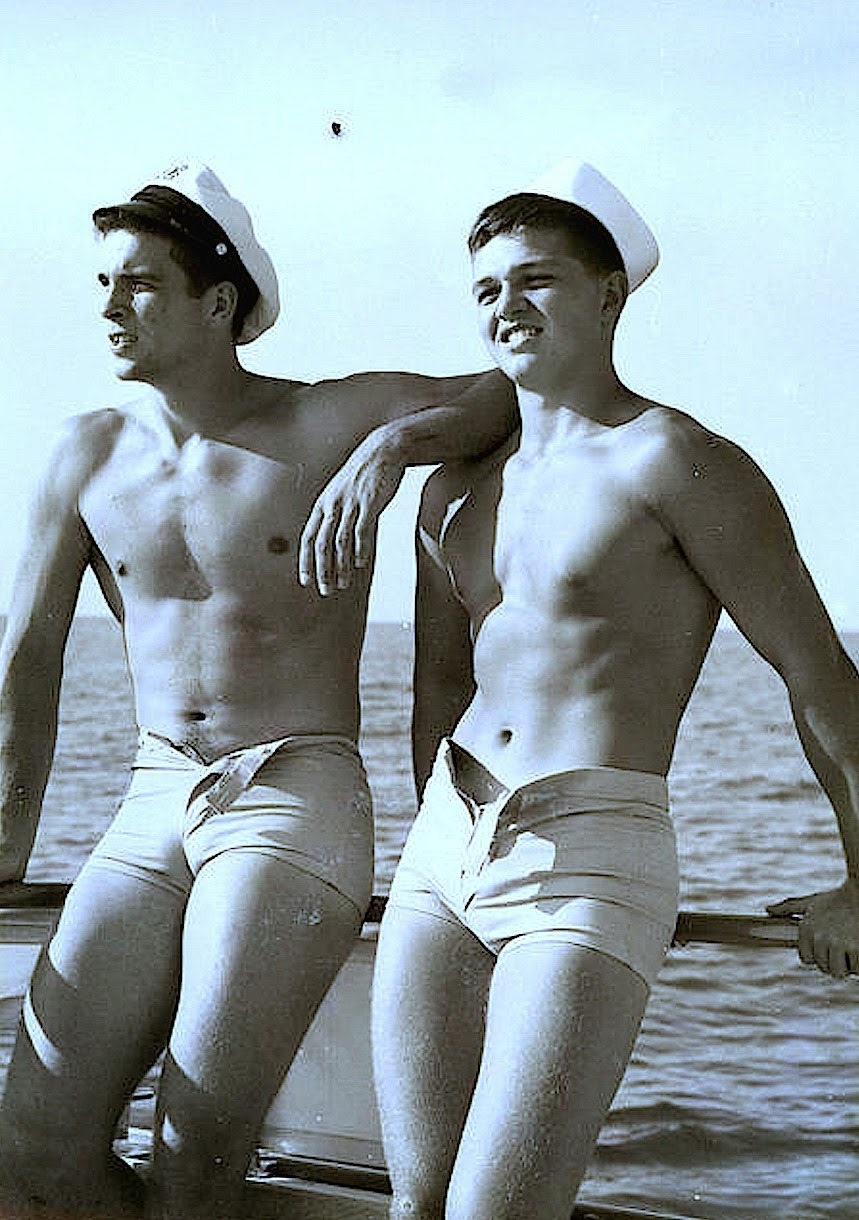 Soviet guys on the beach