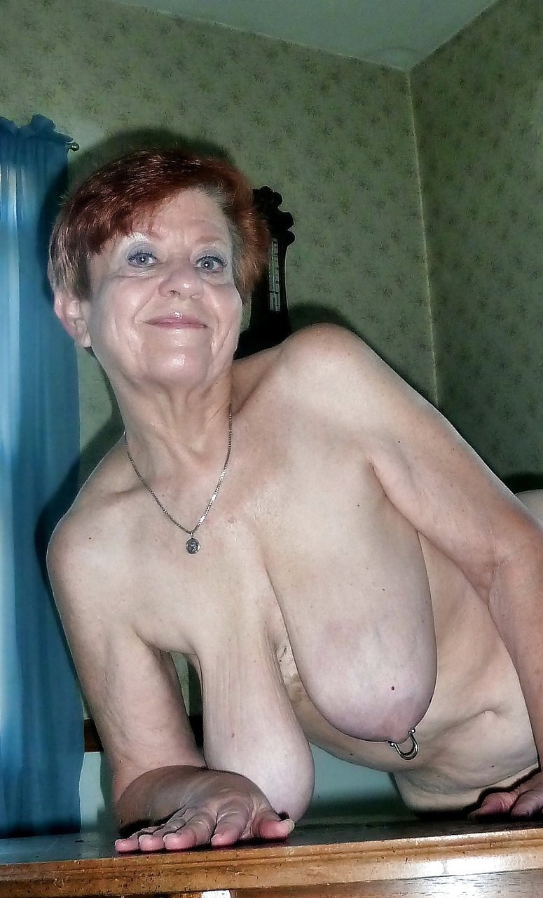 Naked boobs of old grandmother