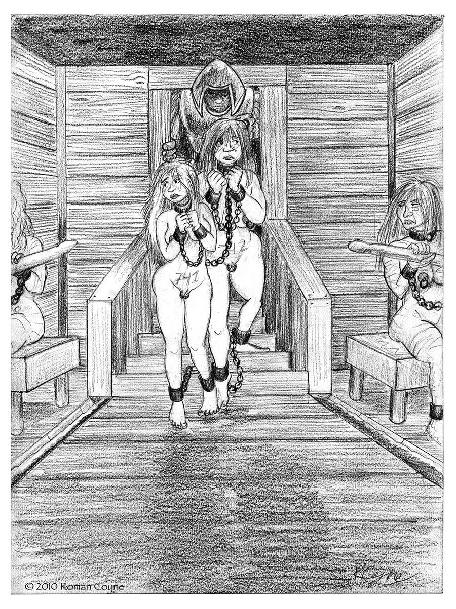 Girls in the slavery of BDSM drawings