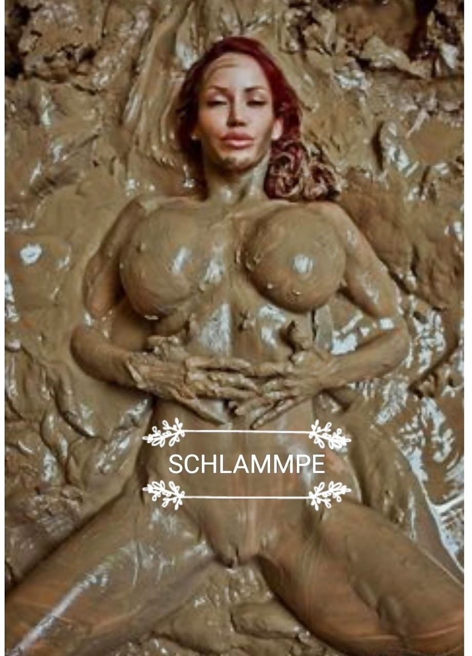 With big tits in mud