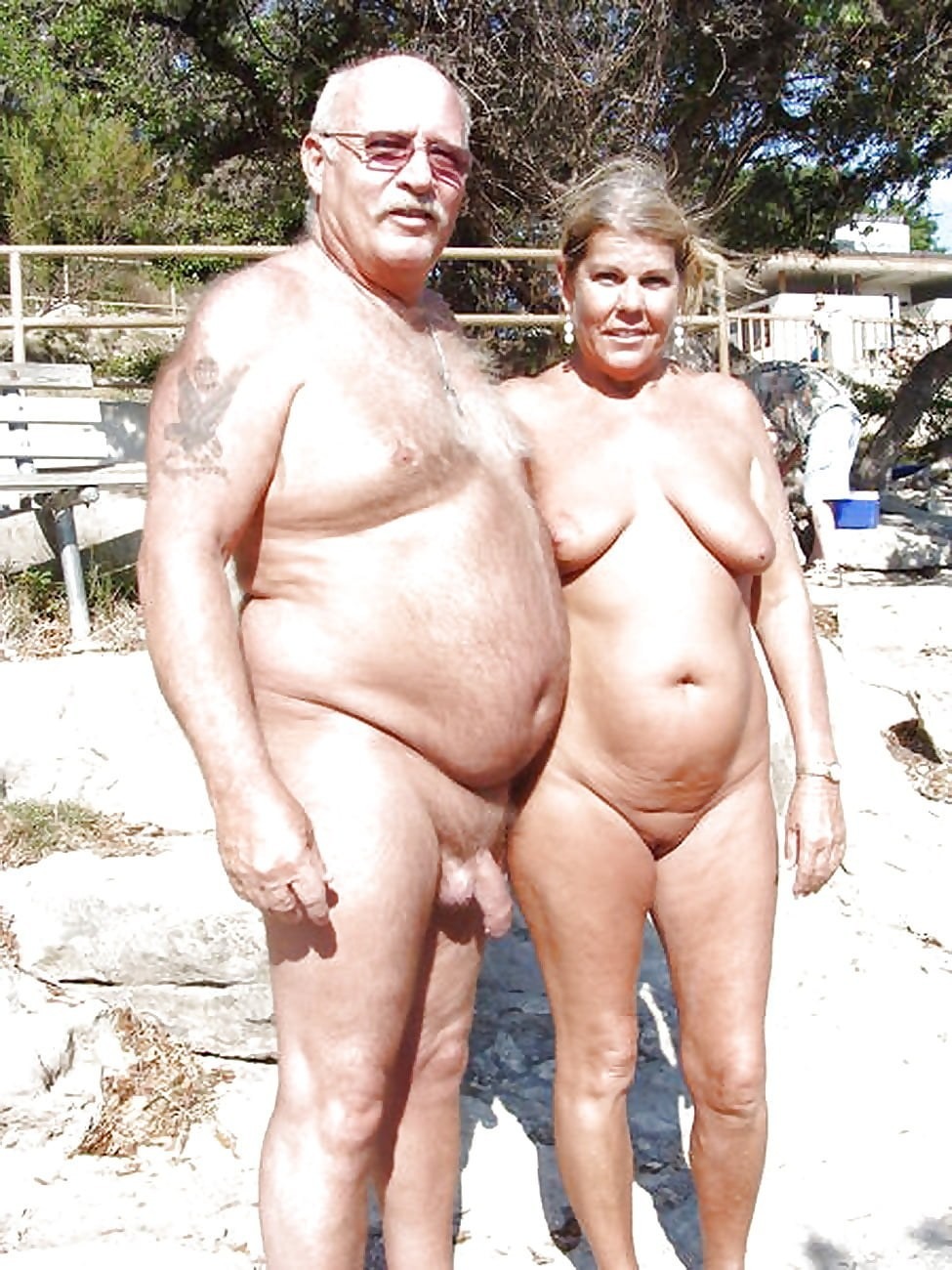Naked elderly nudists