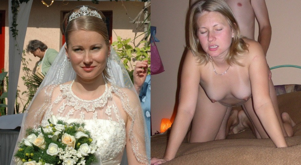 Naked bride before and after