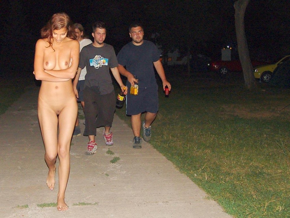 Naked women in public places