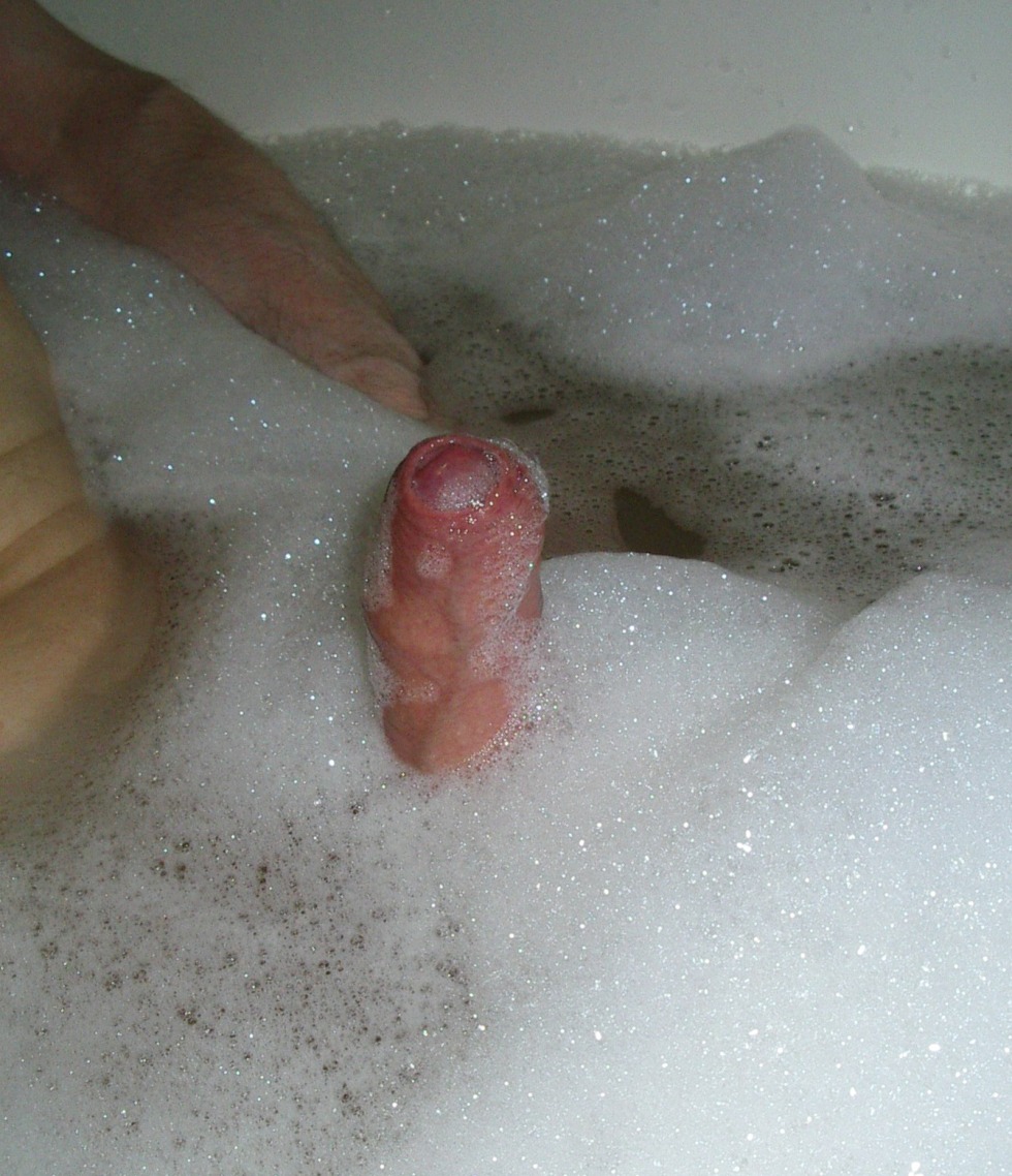 Masturbation in the bathroom with foam