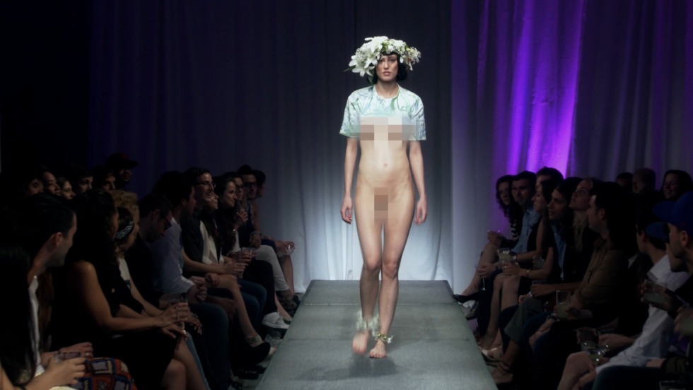 Naked models at the fashion show