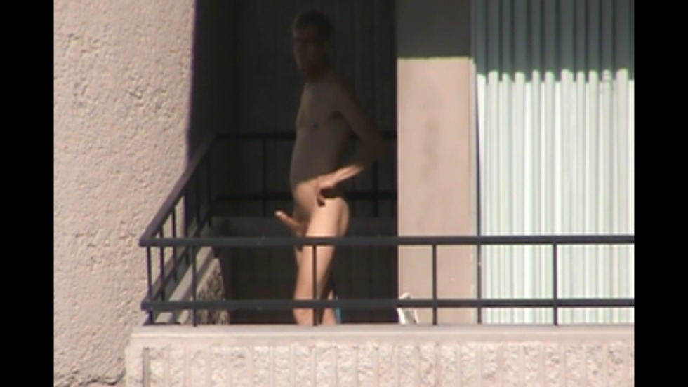 The guy mastered on the balcony