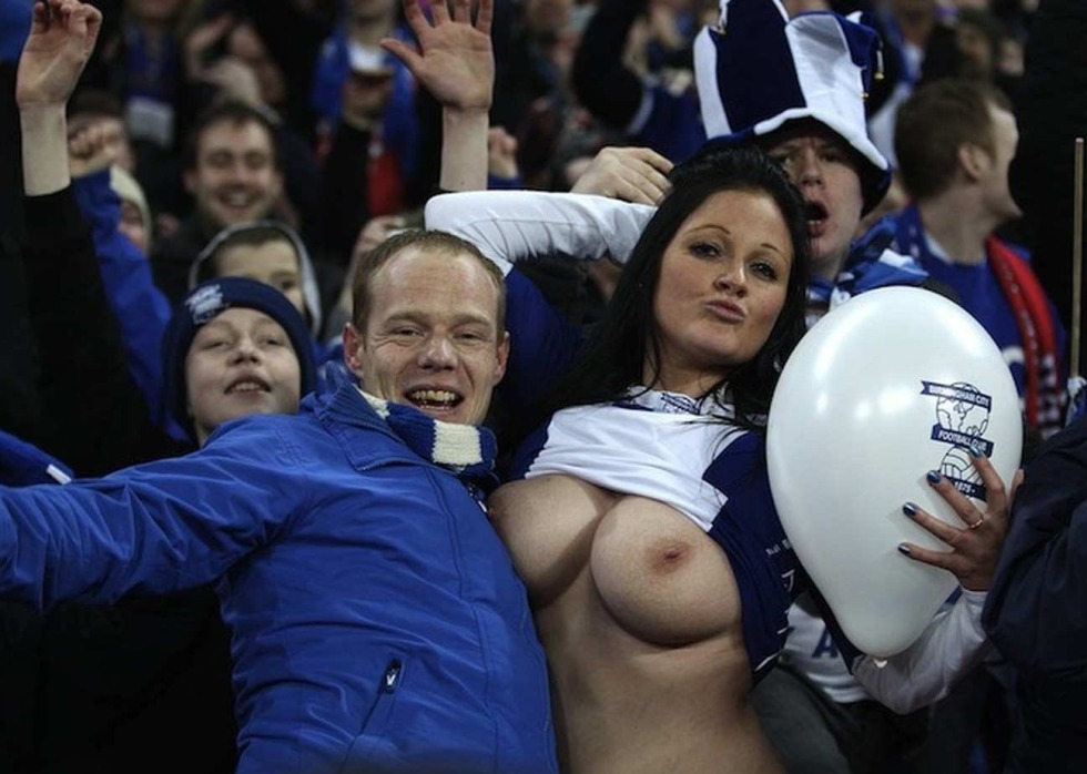 Naked football fans