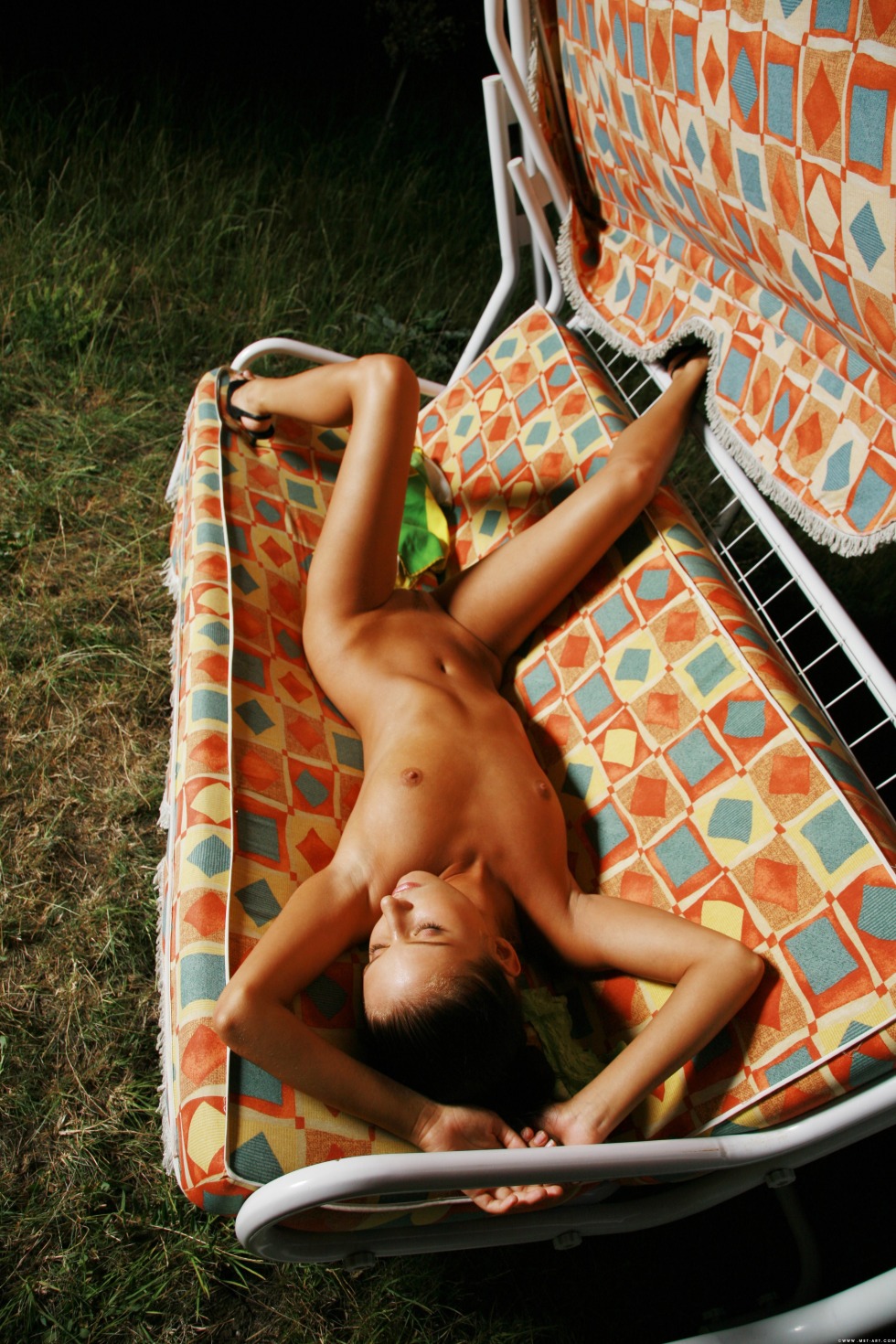 Naked women in the backyard